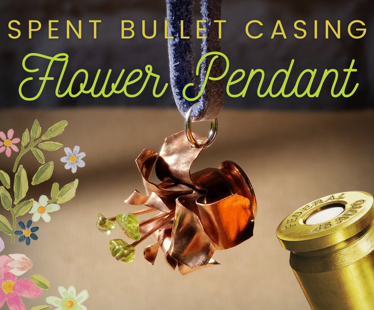 Flower Pendant From Spent Bullet Casings