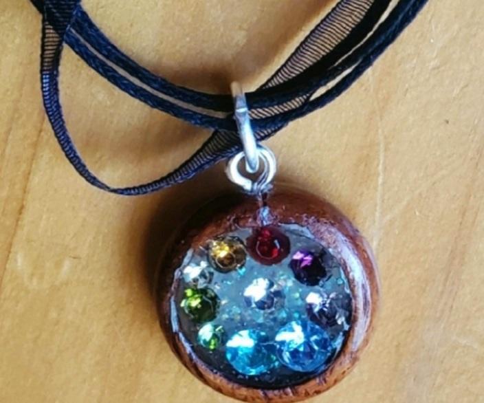 Rainbow Rhinestone Pendant 