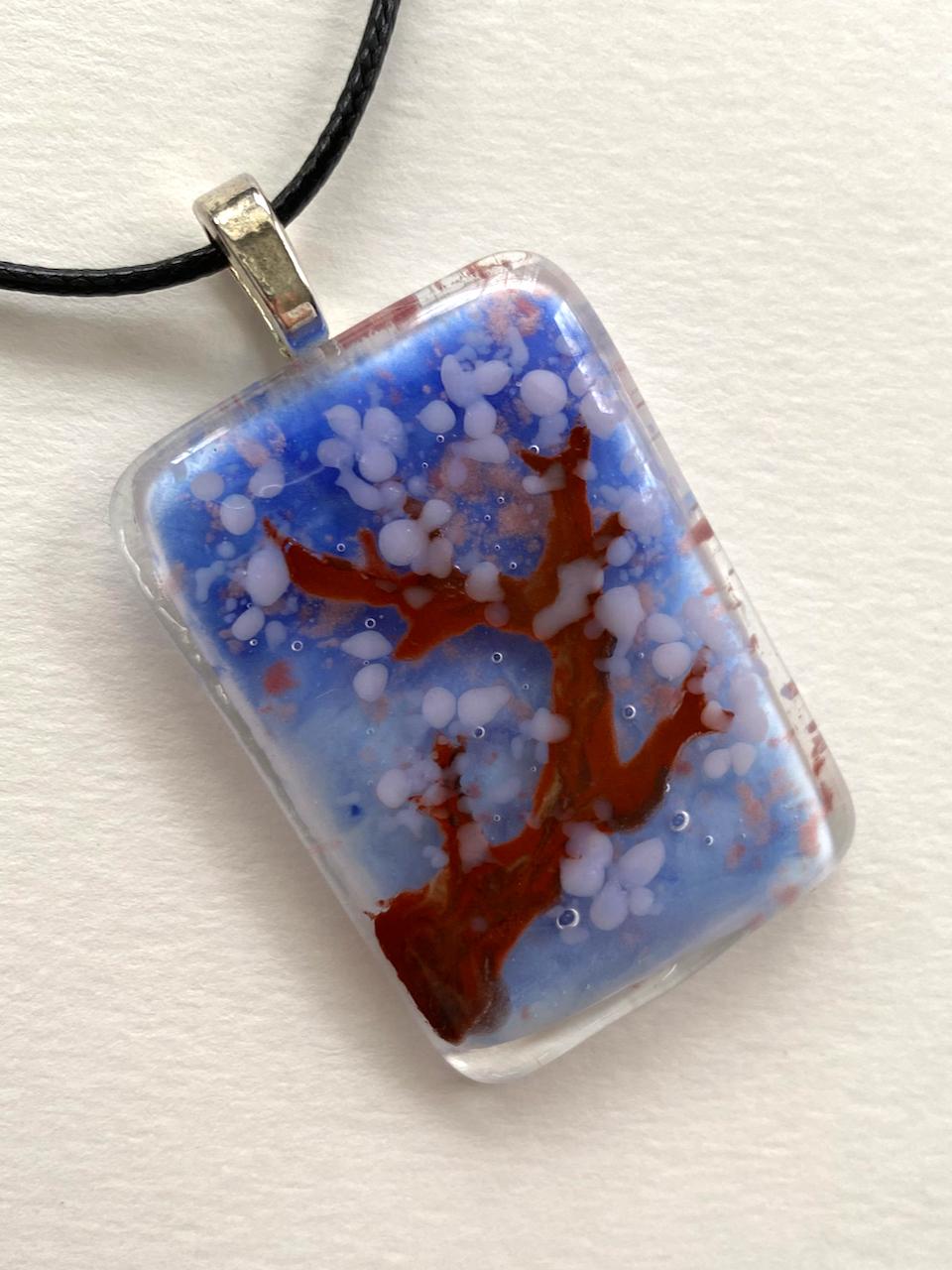 Make a Glass Pendant Necklace of Cherry Blossoms