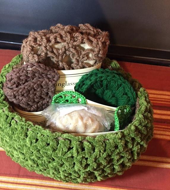 Assembling a Crochet Housewarming Gift