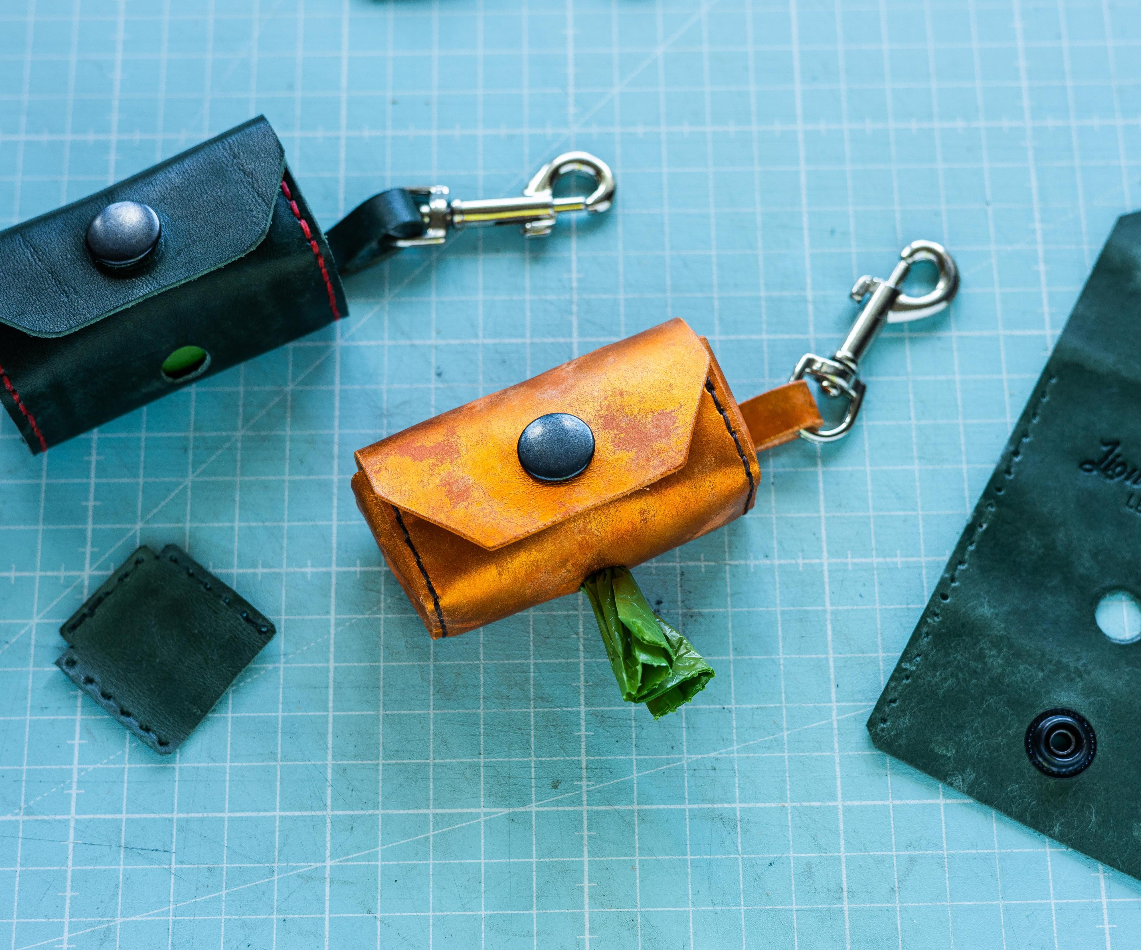 Leather Dog Poop Bag Holder / Dispenser