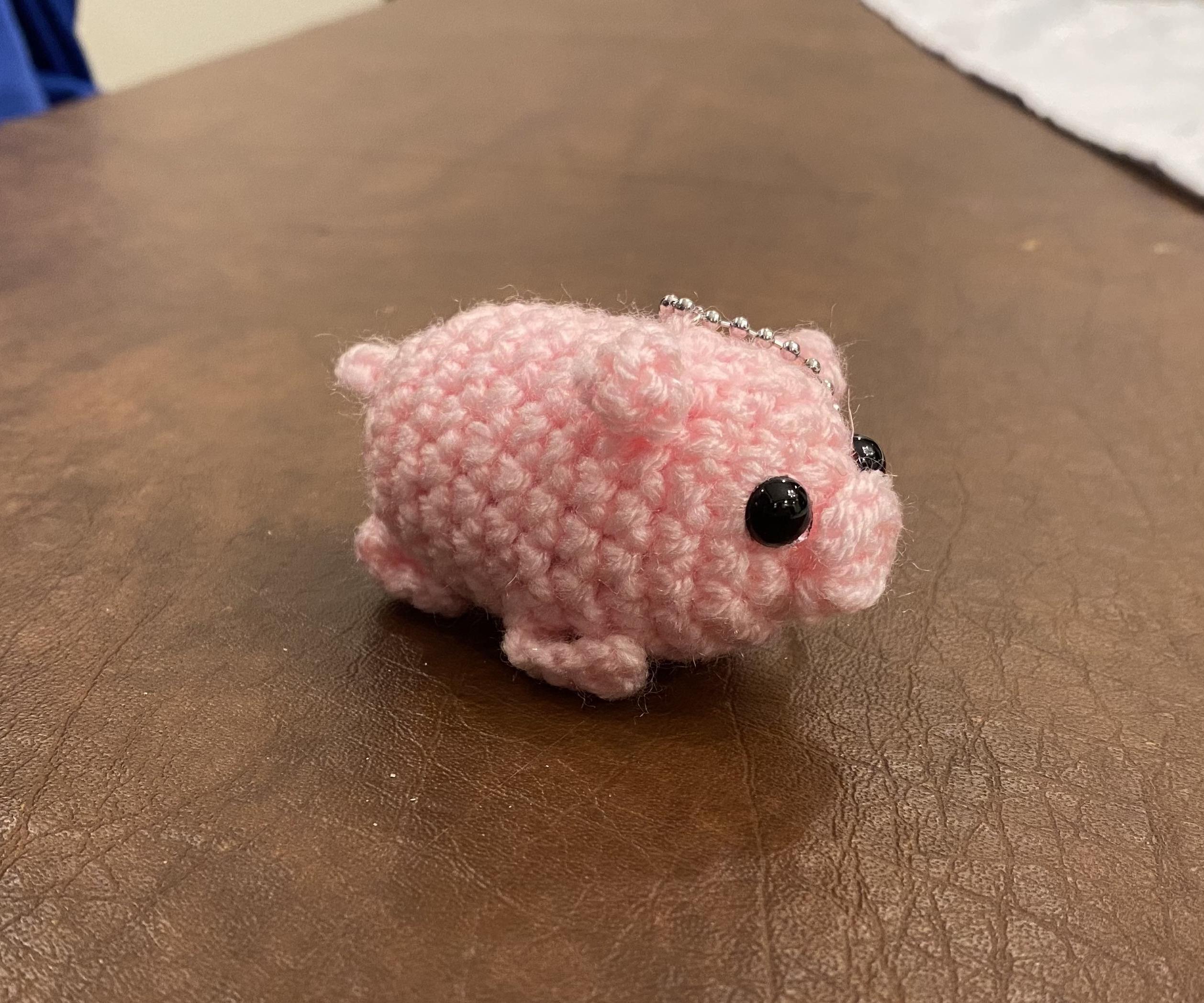 Crochet Animal Keychains (Pig)