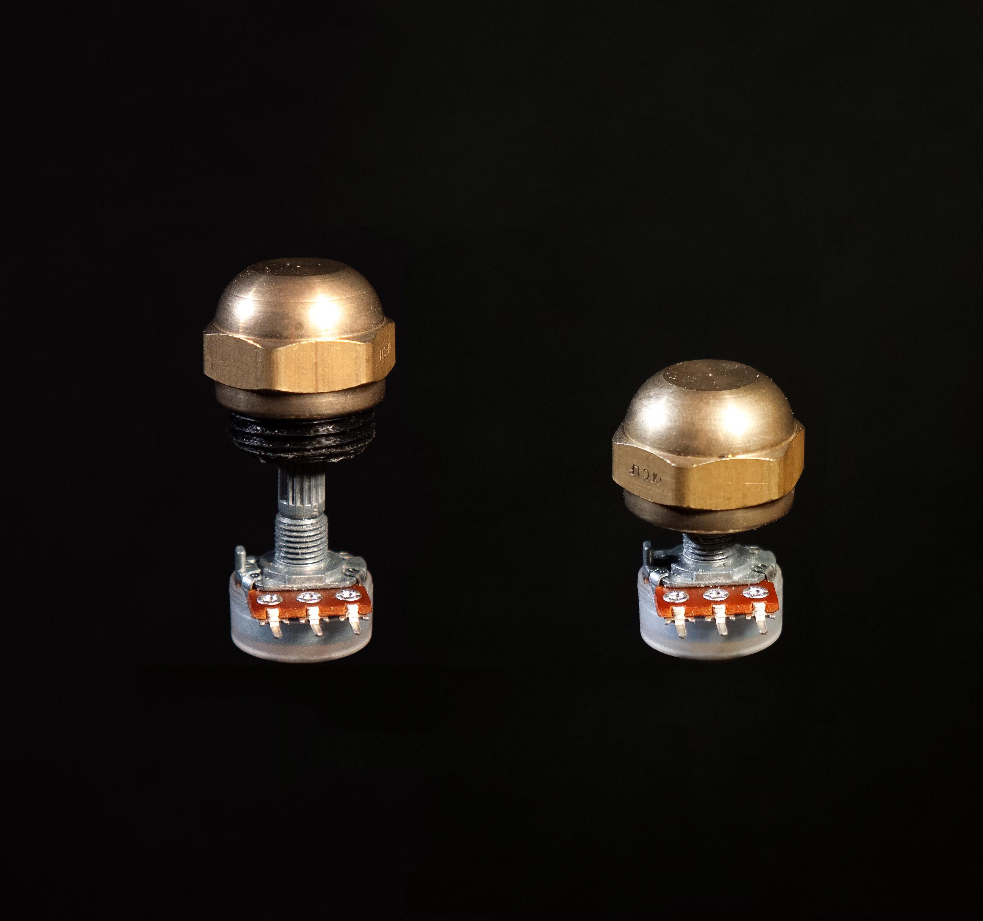 Converting Brass Hardware Into Potentiometer Knobs With 3D Printing