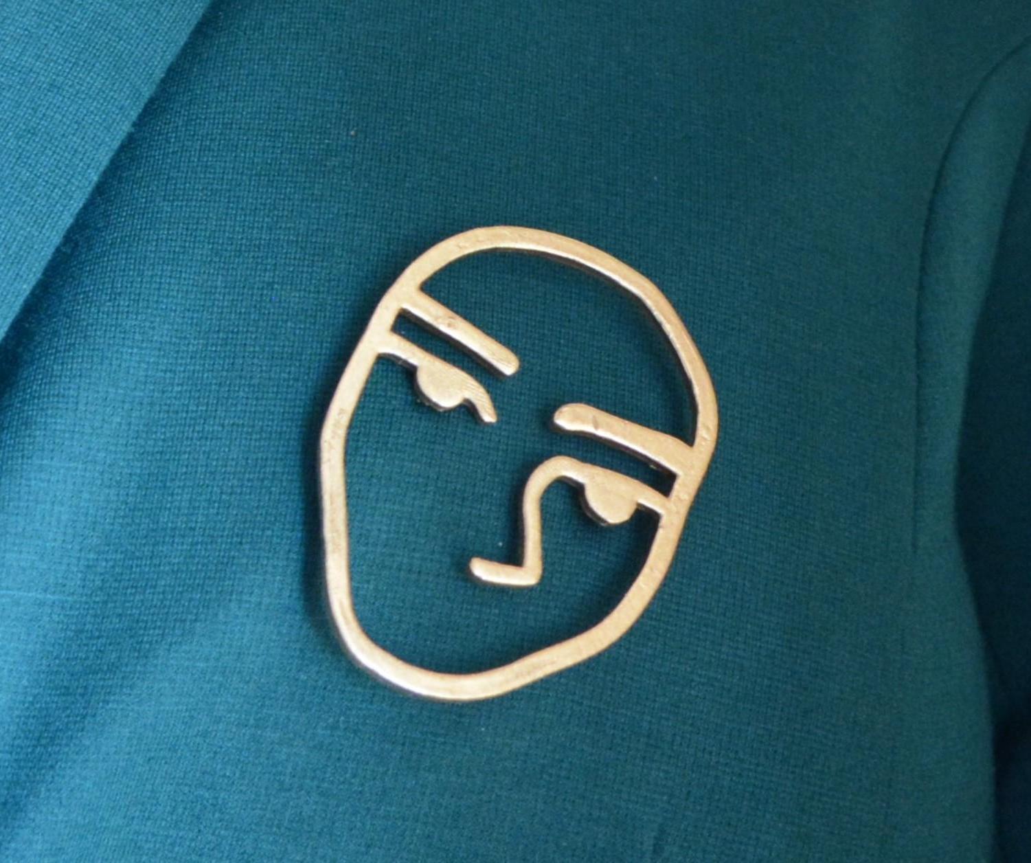 Abstract Face 3D Printed Jewelry 