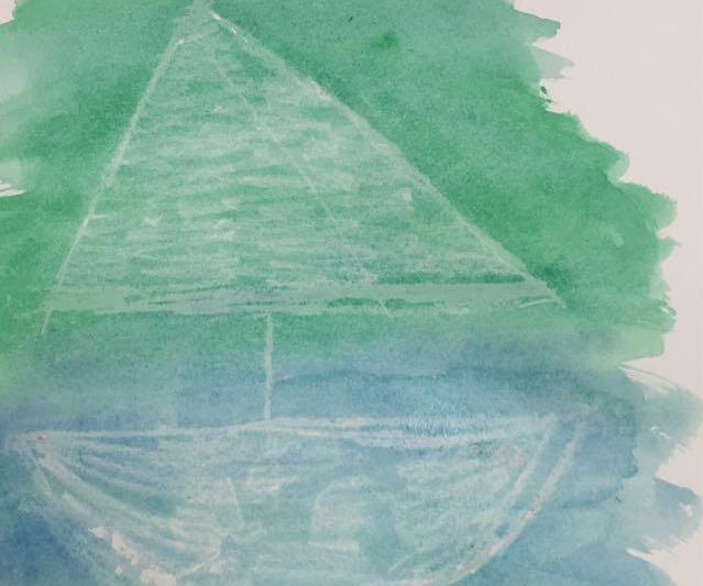 SailBoat Crayon Painting 