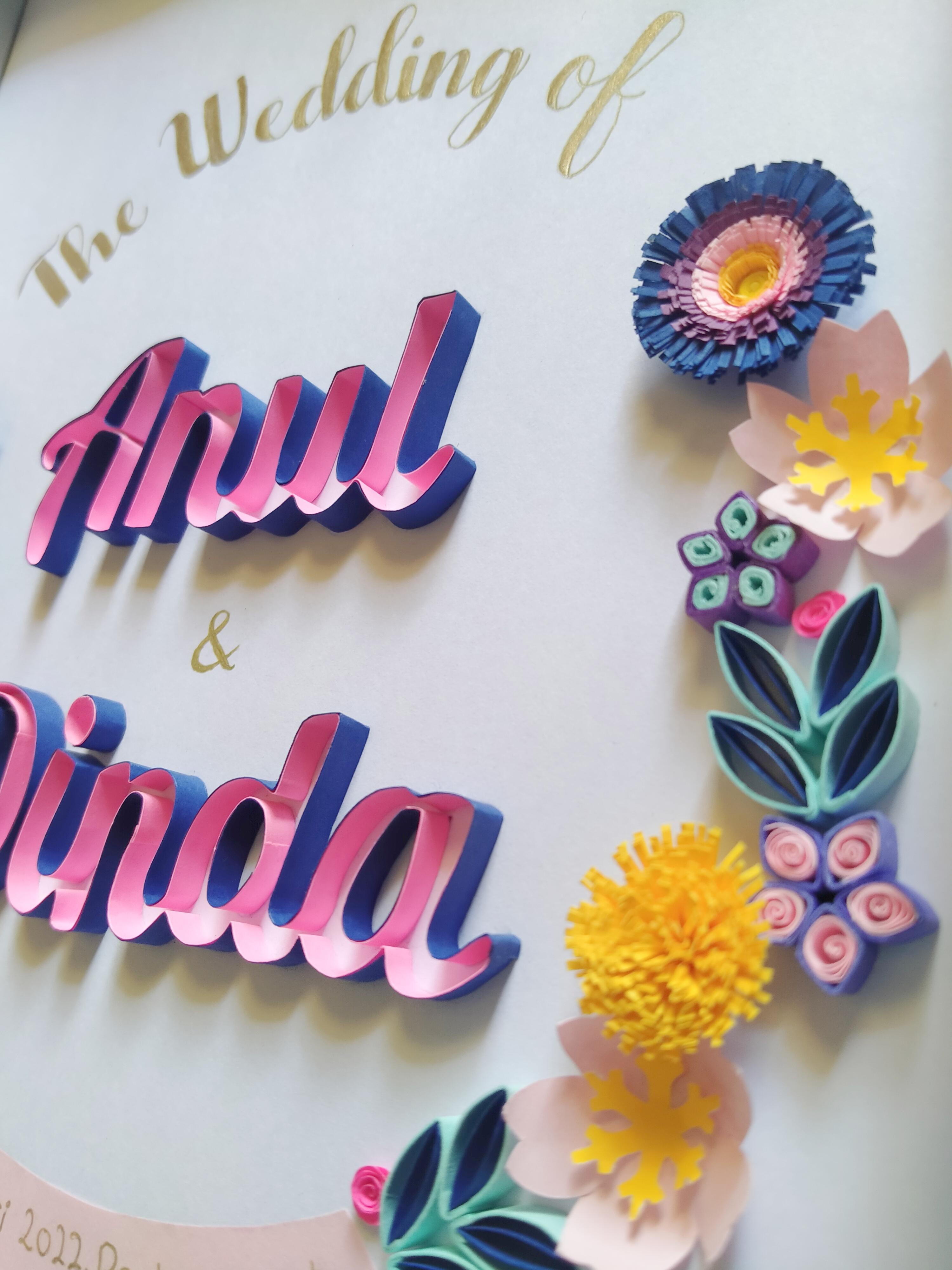 Paper Quilling Typography | Dual Colors Outline