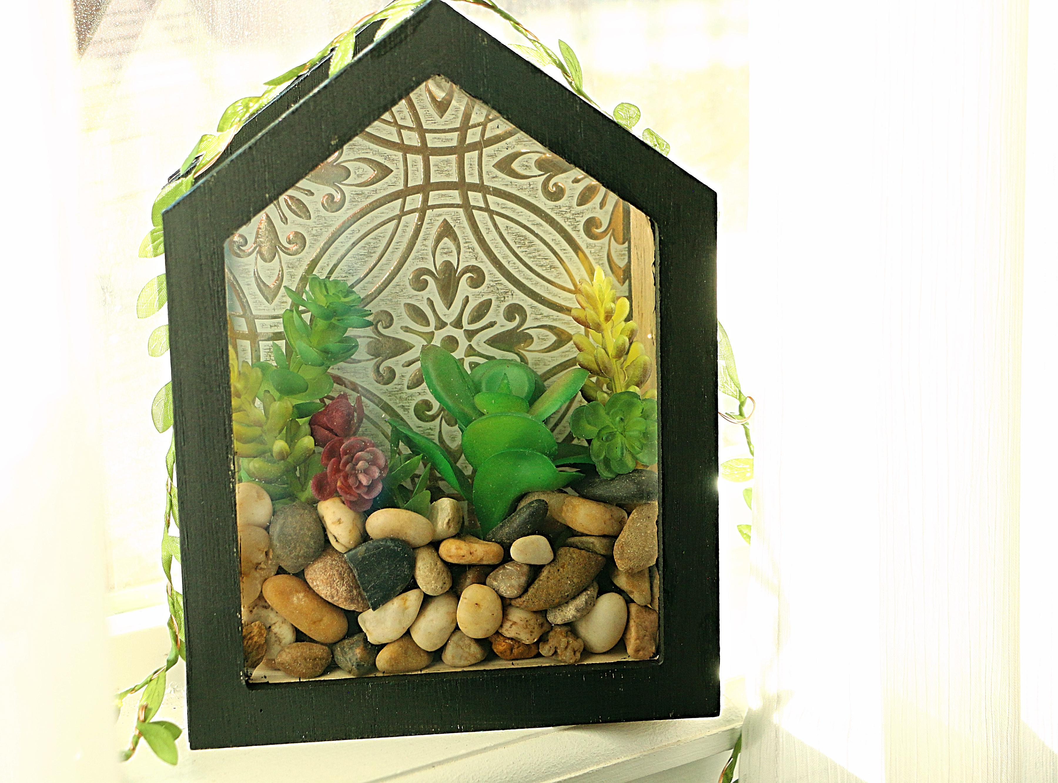 Faux Succulent Rock Garden