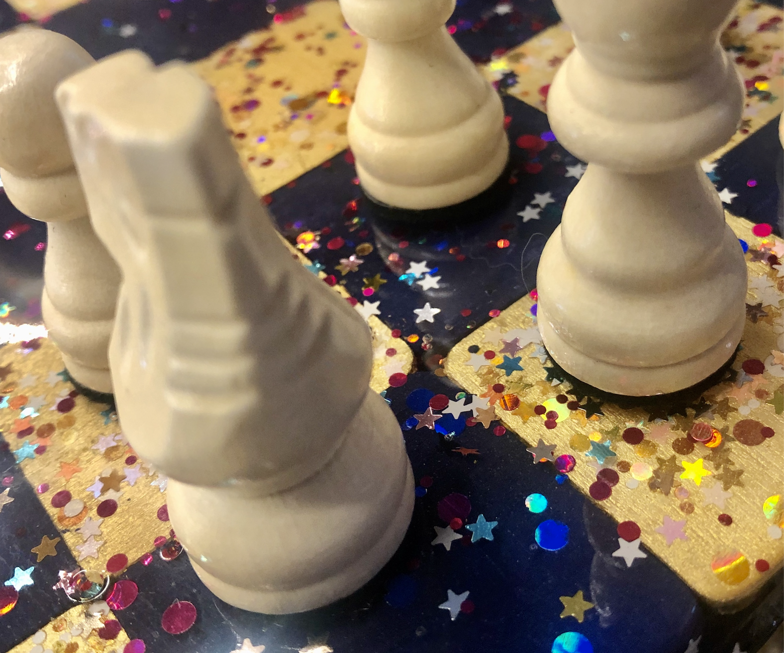 Magnetic Chess Board With Resin Art