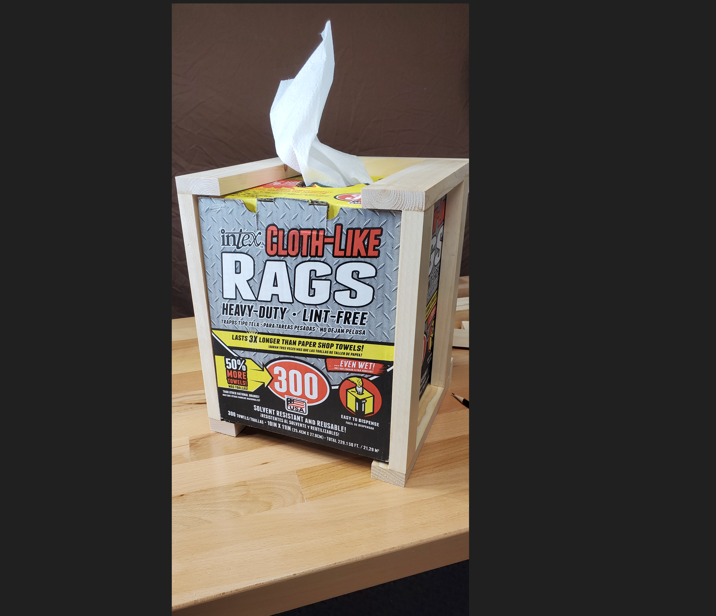 Shop Towels & Rag Storage Dispenser