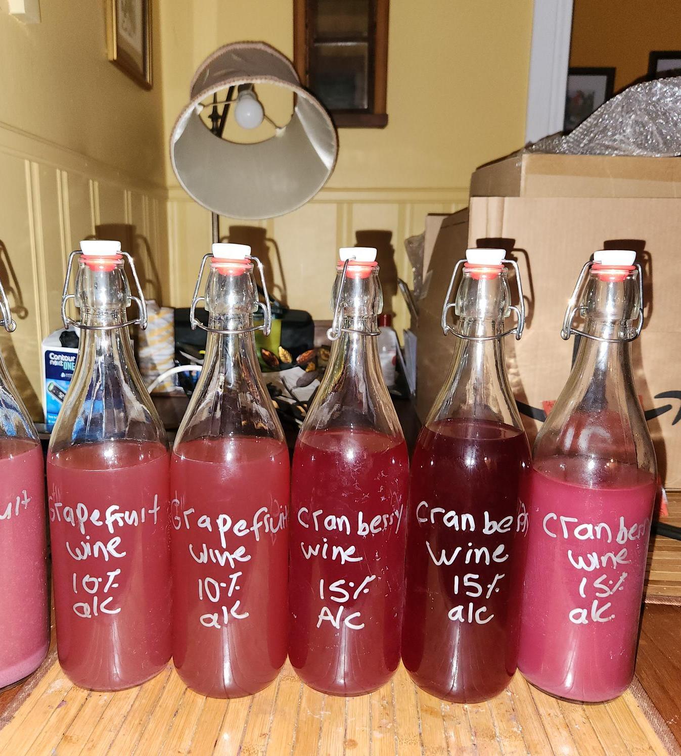 Making Fruit Wine Cordials With Different Fruit and Various Alcohol Levels and Sweetness.
