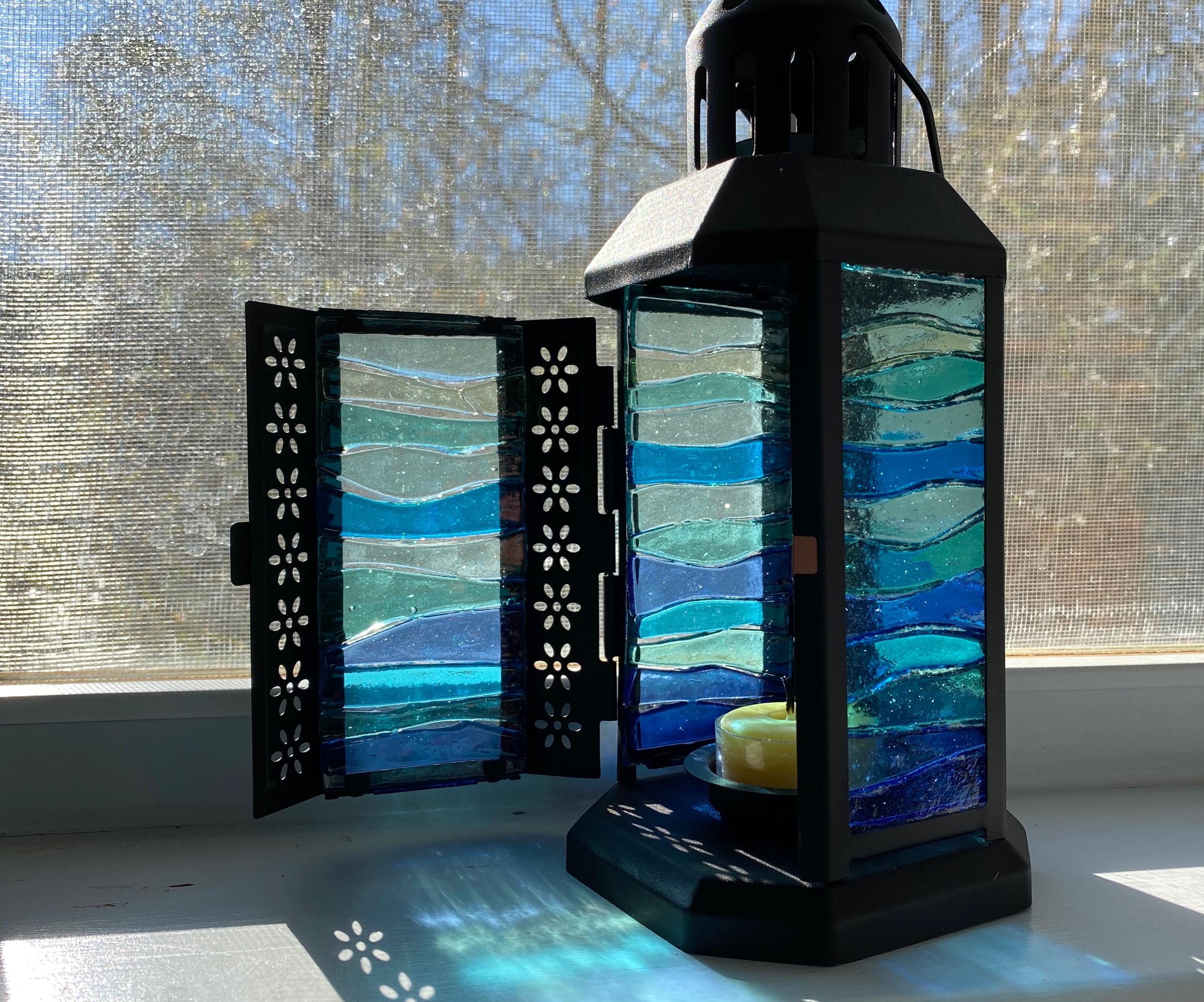 Fused Glass IKEA Lantern Hack
