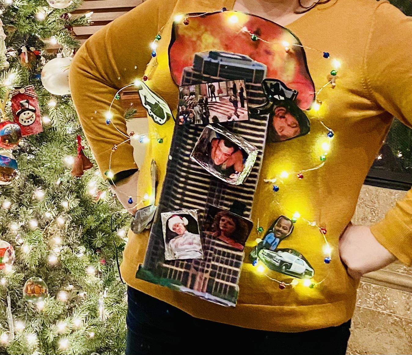 DIY Die Hard-theme Ugly Christmas Sweater