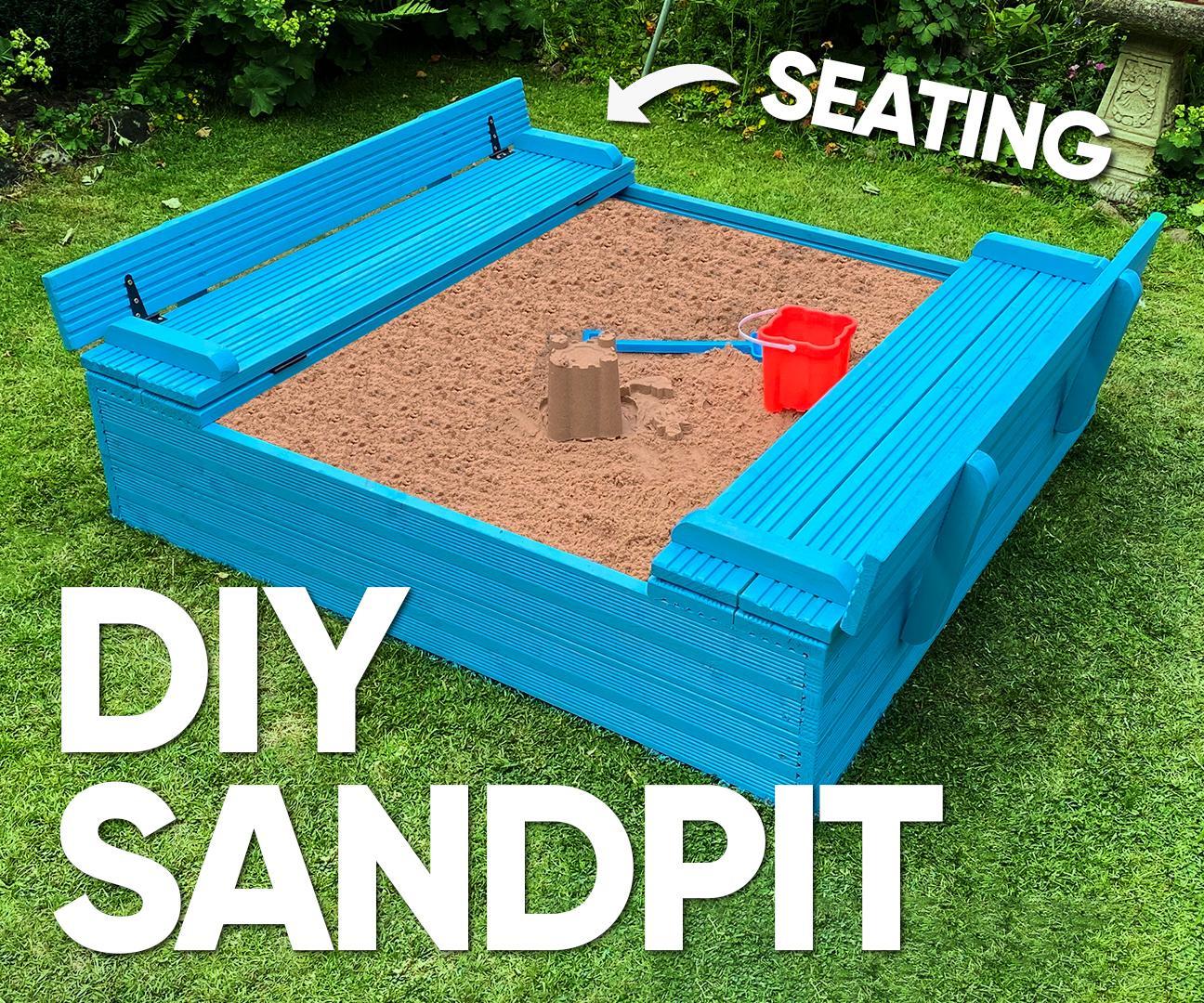 Kids Sandpit With Seating Lid